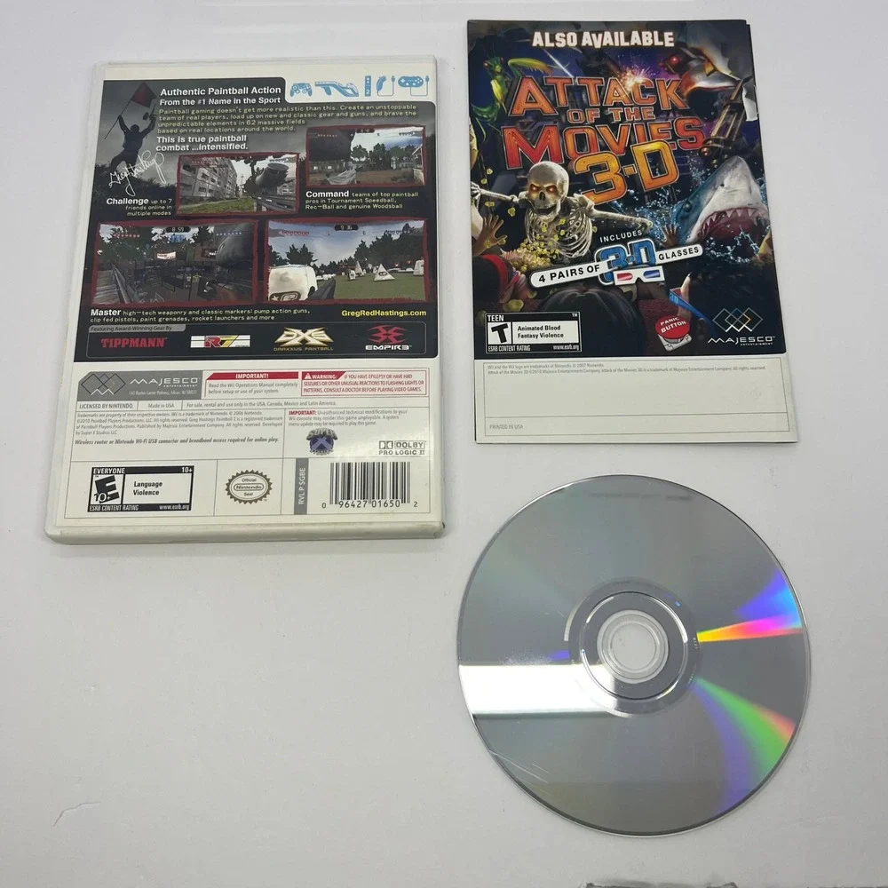 Greg Hastings Paintball 2 Nintendo Wii Video‎ Game Complete 2009 Shooter
